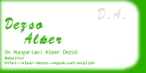 dezso alper business card